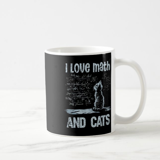 I Love Math And Cats Funny Cat Lover Science Teach Coffee Mug (Right)