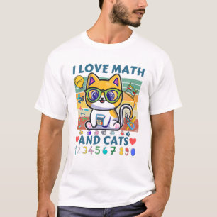 I Love Math And Cats Mathematics Cat Formula N T-Shirt