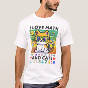 I Love Math And Cats Mathematics Cat Formula N T-Shirt