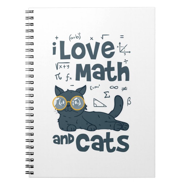 I Love Math and Cats Notebook (Front)