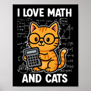 I Love Math And Cats Poster