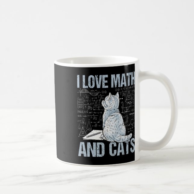 I Love Math And Cats Science Teacher Student Funny Coffee Mug (Right)