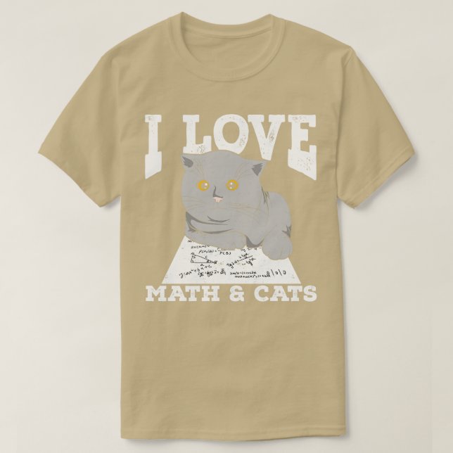 I Love Math And Cats  T-Shirt (Design Front)