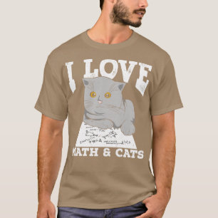 I Love Math And Cats  T-Shirt