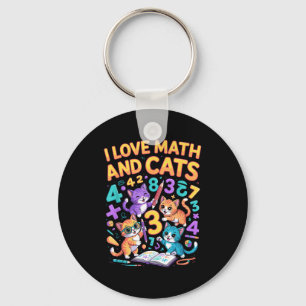I Love Math And Cats Teacher Student  Key Ring