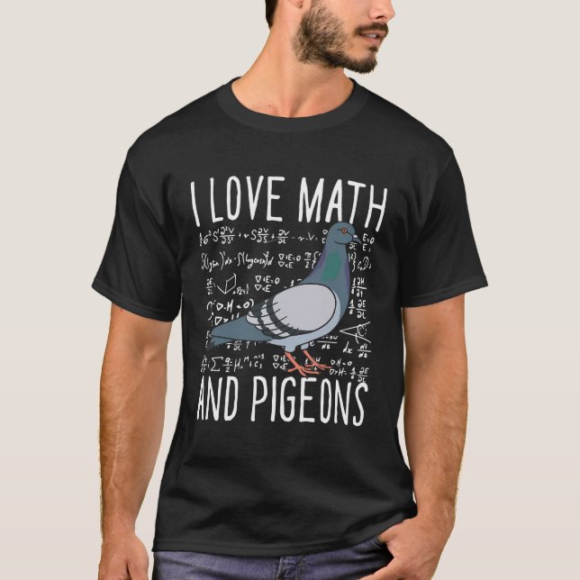 I Love Math And Pigeons Breeder Birding School Kid T-Shirt (Front)