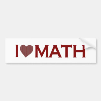 I Love Math Bumper Sticker
