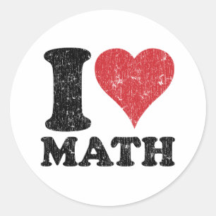 I Love Math Classic Round Sticker