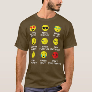 I Love Math Emoji Funny Mathematic Teacher Mathlet T-Shirt