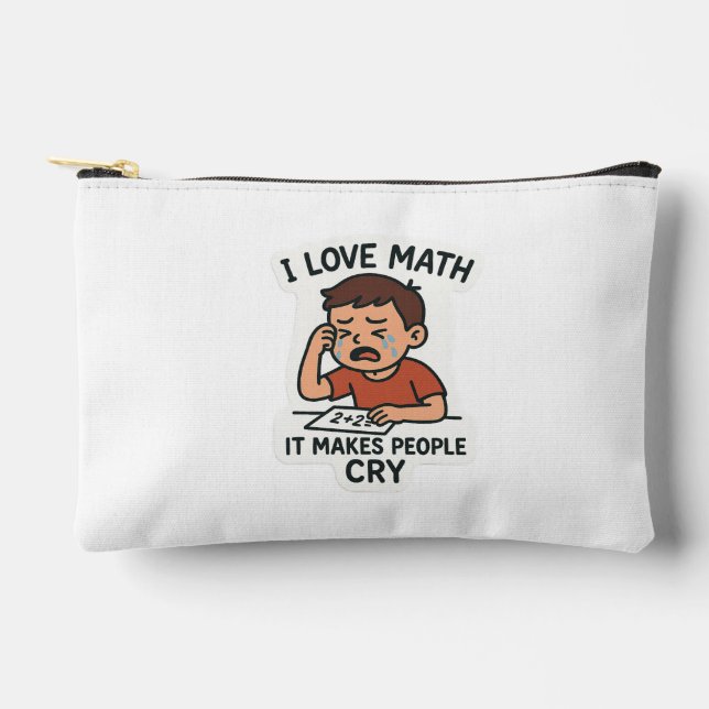 I Love Math – Funny Cartoon Sticker Accessory Pouch (Front)