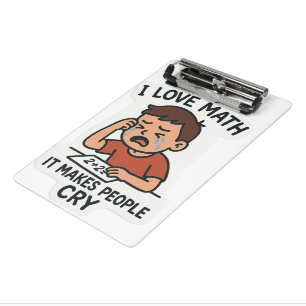 I Love Math – Funny Cartoon Sticker Mini Clipboard