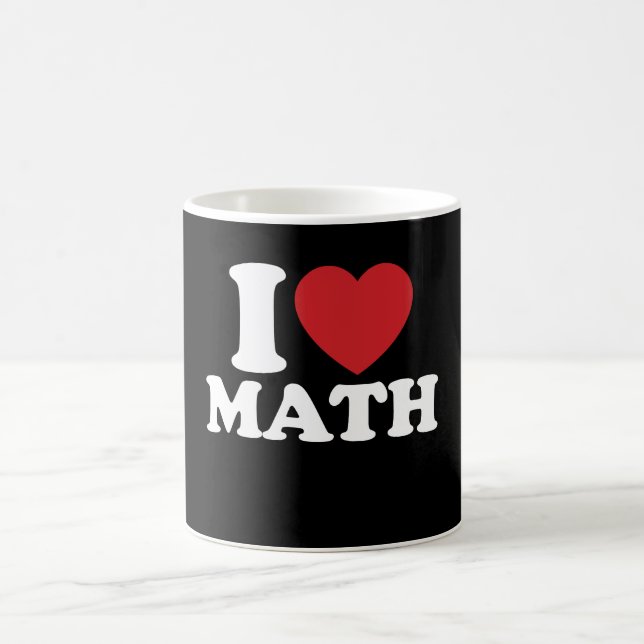 I Love Math I Heart Groovy Retro Coffee Mug (Center)