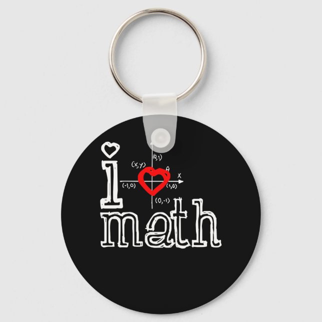 I Love Math I Heart Math Mathematics Key Ring (Front)