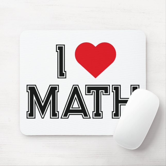 I Love Math Vintage Retro Math Mouse Pad (With Mouse)