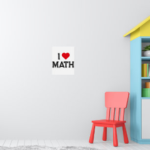 I Love Math Vintage Retro Math Poster