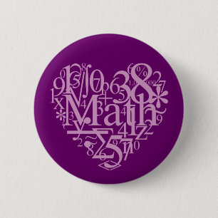 I Love MathButton 6 Cm Round Badge