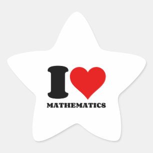 I LOVE MATHEMATICS STAR STICKER
