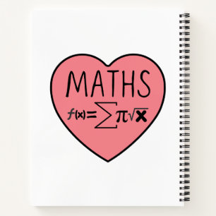 I Love Maths Heart Notebook