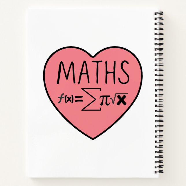 I Love Maths Heart Notebook (Back)