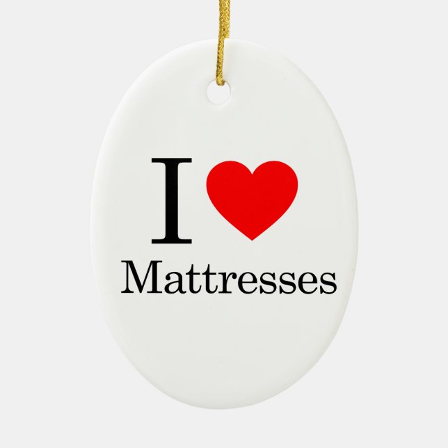 I Love Mattresses Ceramic Tree Decoration (Front)