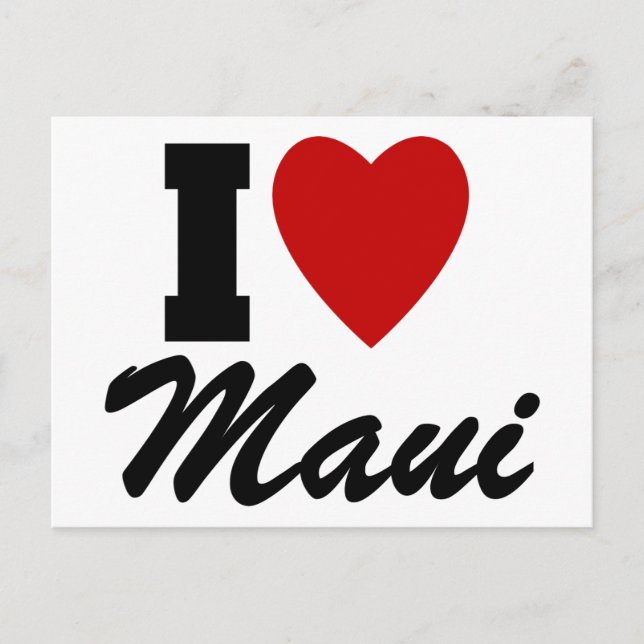 I Love Maui Postcard (Front)