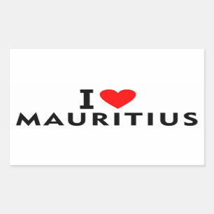 I love Mauritius country like heart travel tourism Rectangular Sticker