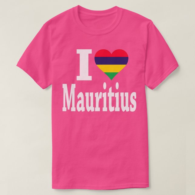 I Love Mauritius Flag T-Shirt (Design Front)