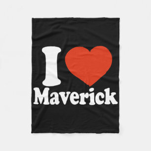 I Love Maverick, I Heart Maverick, Red Heart Valen Fleece Blanket