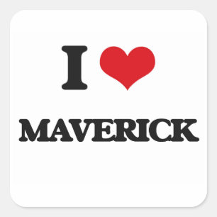 I Love Maverick Square Sticker