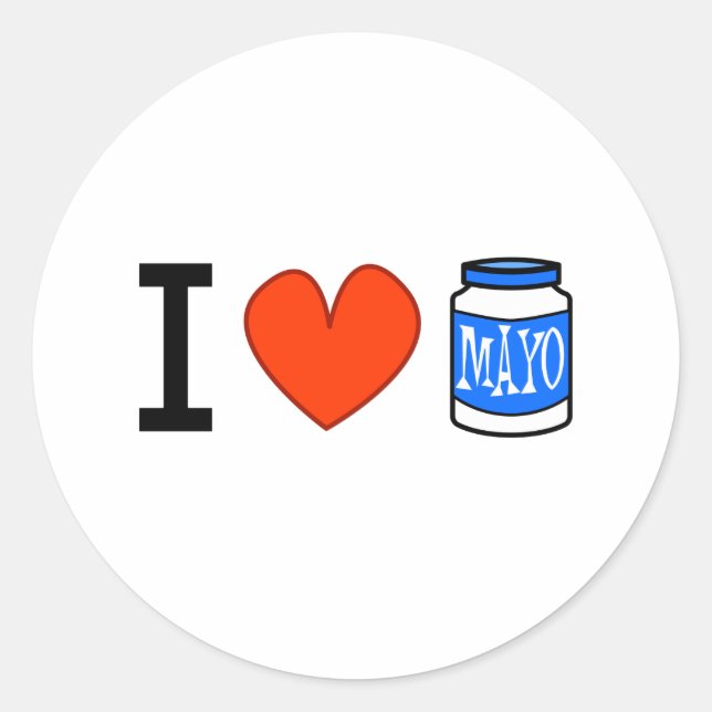 I Love Mayo! Classic Round Sticker (Front)