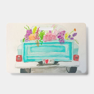 I Love MD Floral Truck badge ID Badge