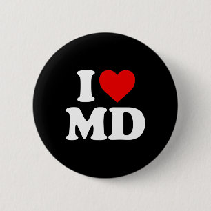 I Love Md Heart Maryland 6 Cm Round Badge