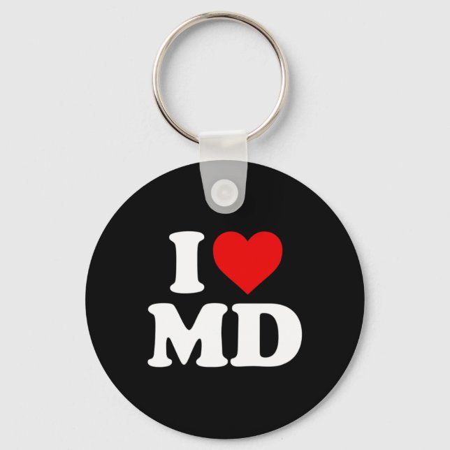 I Love Md Heart Maryland  Key Ring (Front)