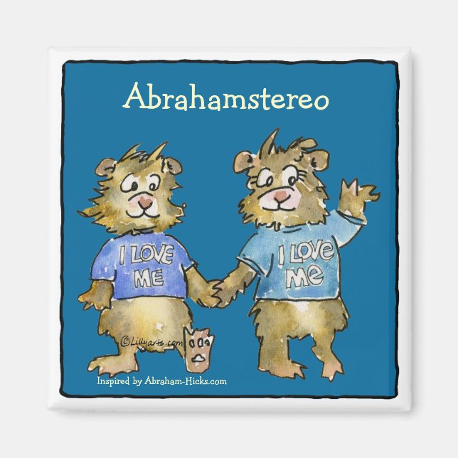 I Love Me Cartoon Hamsters Cute Magnet (Front)