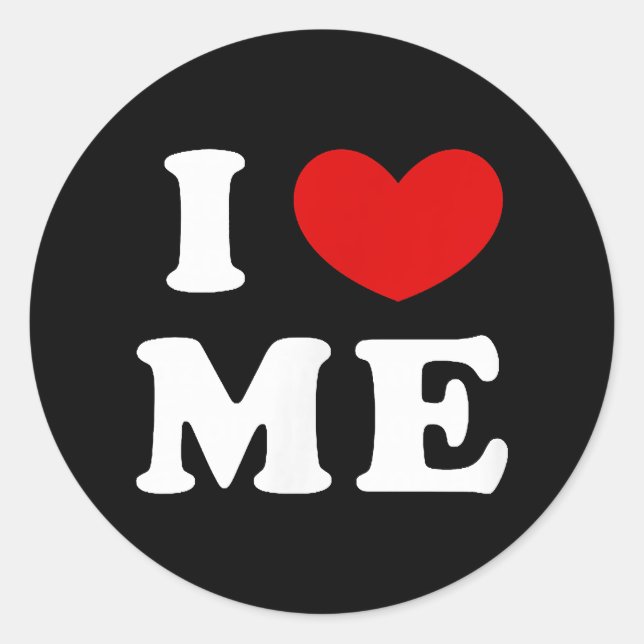 I LOVE ME CLASSIC ROUND STICKER (Front)