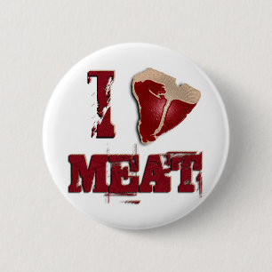 I Love Meat 6 Cm Round Badge