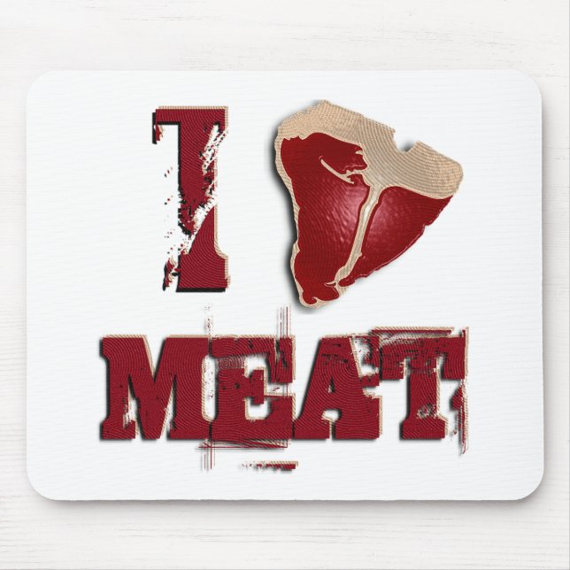 I Love Meat Mouse Pad (Front)