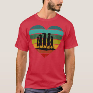 I Love Meerkats Retro Heart T-Shirt
