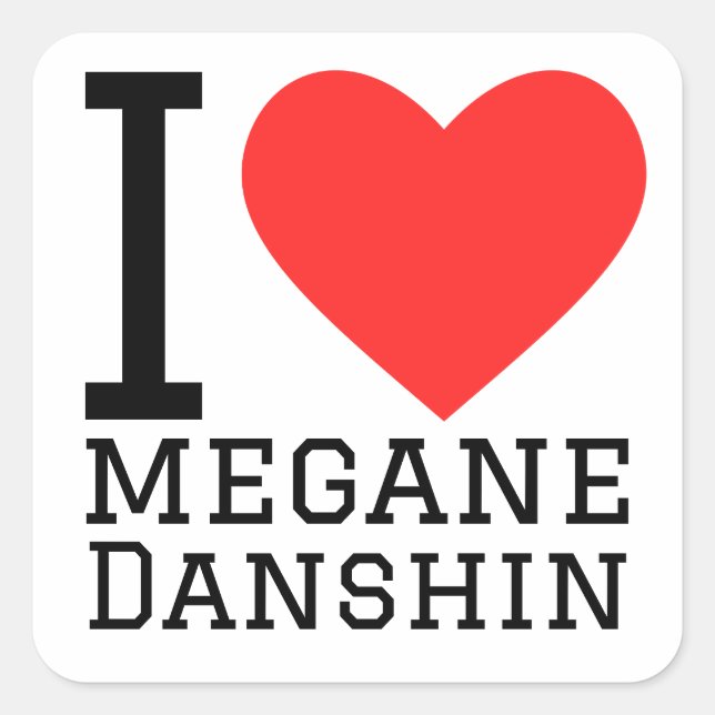 I love megane danshin square sticker (Front)