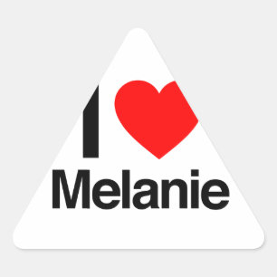 i love melanie triangle sticker