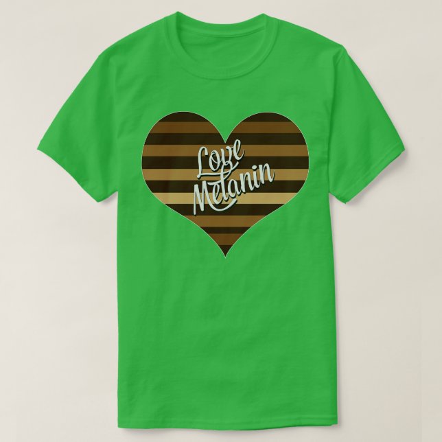 I Love Melanin Heart Valentines Day T-Shirt (Design Front)