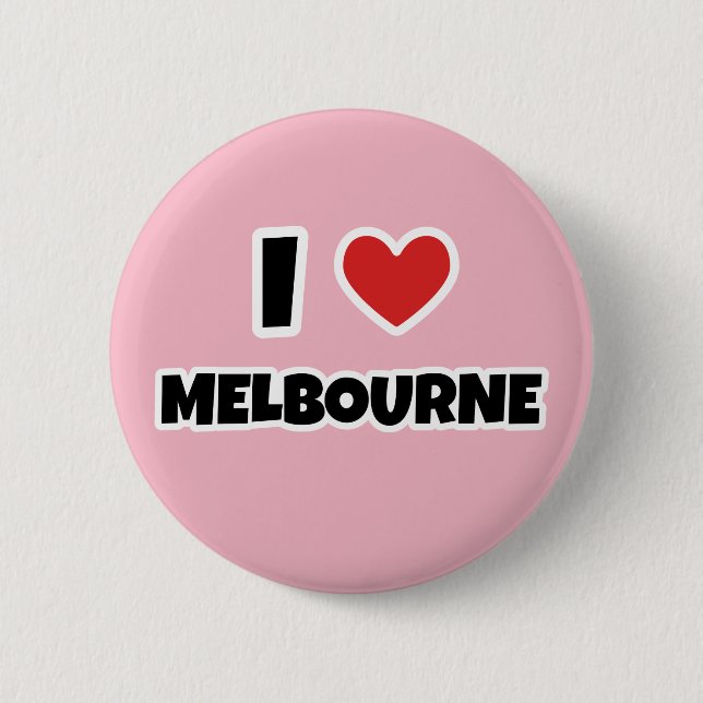 I love Melbourne 6 Cm Round Badge (Front)