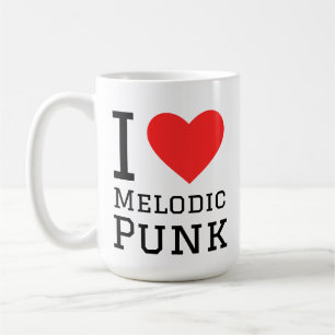I love melodic punk square sticker coffee mug