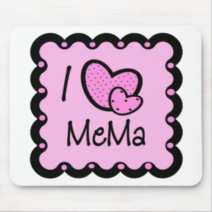I Love Mema Cute T-Shirt Mouse Pad