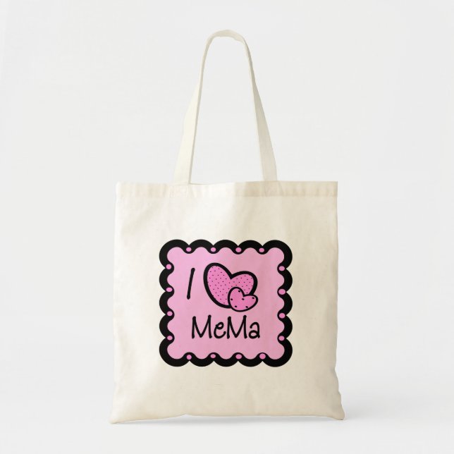 I Love Mema Cute T-Shirt Tote Bag (Front)