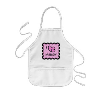 I Love Memaw Cute T-Shirt Kids Apron