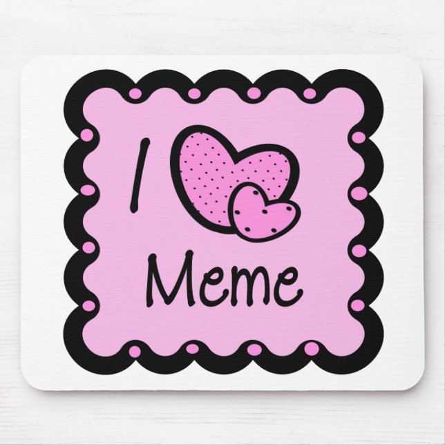I Love Meme Cute T-Shirt Mouse Pad (Front)