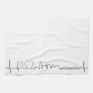 I love Memphis in an extraordinary ecg style Tea Towel