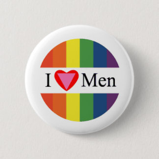 I love men 6 cm round badge