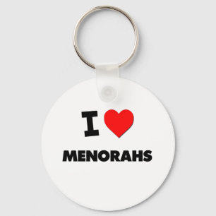 I Love Menorahs Key Ring
